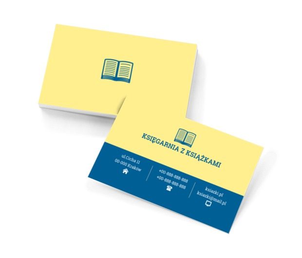 Żółto-niebieskie tło, Edukacja, Księgarnia - Wizytówki Netprint szablony online