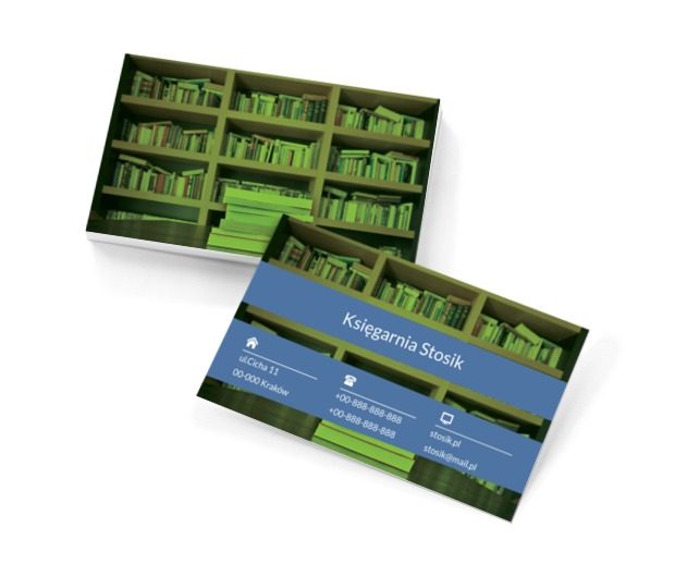 Regały z książkami, Edukacja, Księgarnia - Wizytówki Netprint szablony online