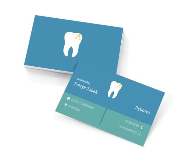 Ząb ze złotym refleksem , Medycyna, Stomatologia - Wizytówki Netprint szablony online