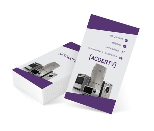 Domowe sprzęty, Sprzedaż, RTV i AGD - Wizytówki Netprint szablony online