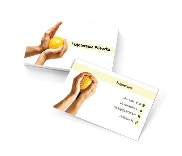 Żółta piłeczka do masażu, Medycyna, Fizjoterapia - Wizytówki Netprint szablony online