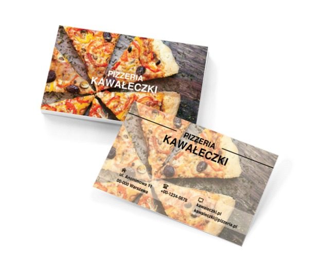 Pizza na stole, Gastronomia, Pizzeria - Wizytówki Netprint szablony online