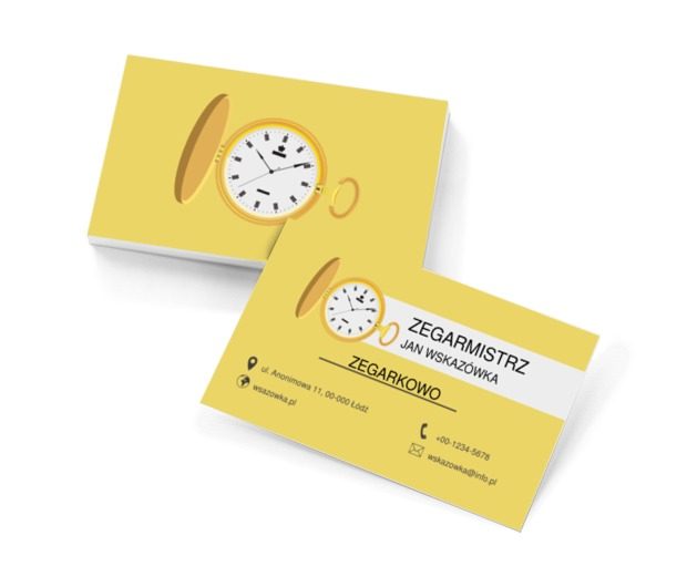 Złoty stary zegarek, Sprzedaż, Zegarmistrz - Wizytówki Netprint szablony online