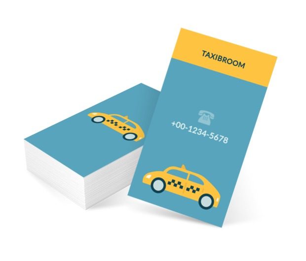 Taksówka na niebieskim tle, Transport, Taxi - Wizytówki Netprint szablony online