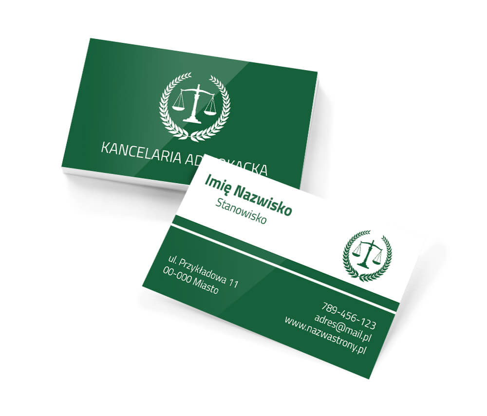 Projekt wizytówki - W służbie sprawiedliwości - Wizytówka dla adwokata