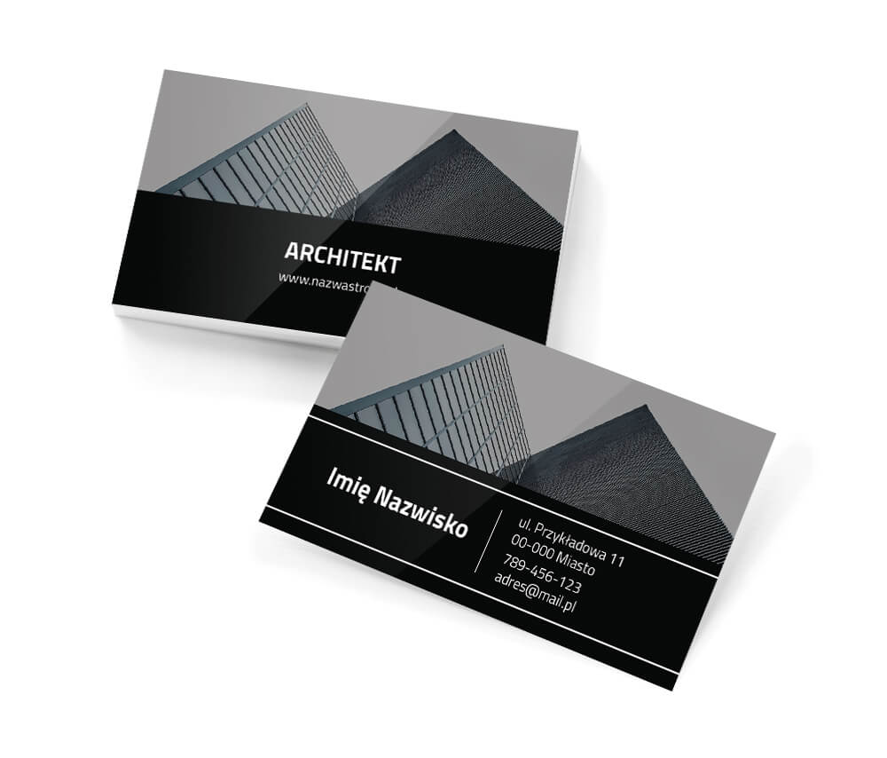 Projekt wizytówki - Zaprojektowane z pasją - Wizytówka dla architekta