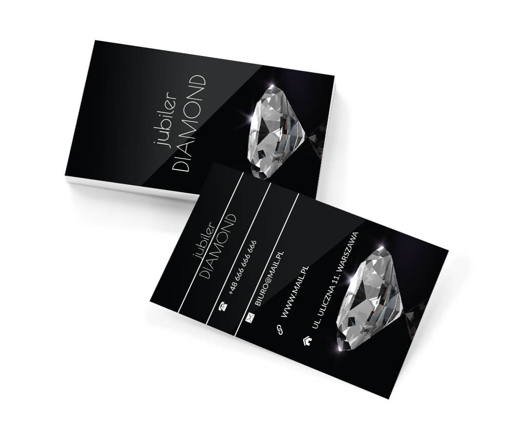 Projekt wizytówki - Święcący diament - Wizytówki czarne