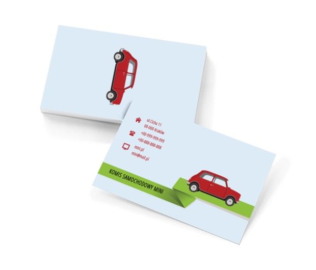 Czerwone samochodzik, Motoryzacja, Komis samochodowy - Wizytówki Netprint szablony online
