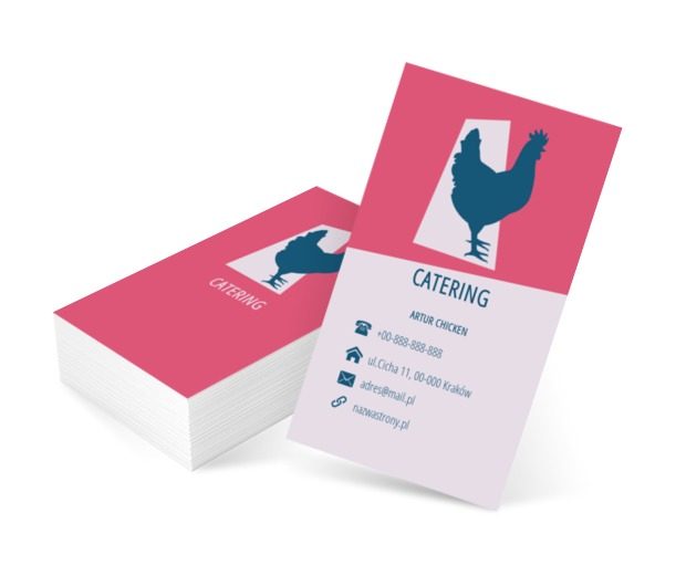 Monochromatyczna kura, Gastronomia, Catering - Wizytówki Netprint szablony online