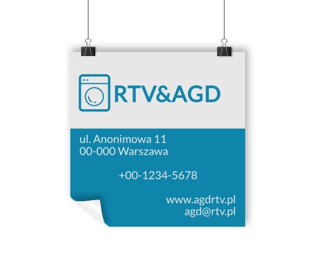 Zawiśnie wszędzie tam, gdzie chcesz, Sprzedaż, RTV i AGD - Plakaty Wielkoformatowe Netprint szablony online