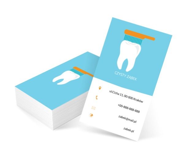 Ząb i szczoteczka, Medycyna, Stomatologia - Wizytówki Netprint szablony online