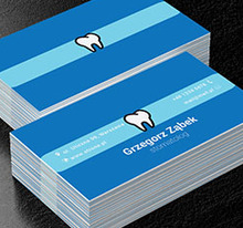 Ząb na niebieskim tle, Medycyna, Stomatologia - Wizytówki Netprint