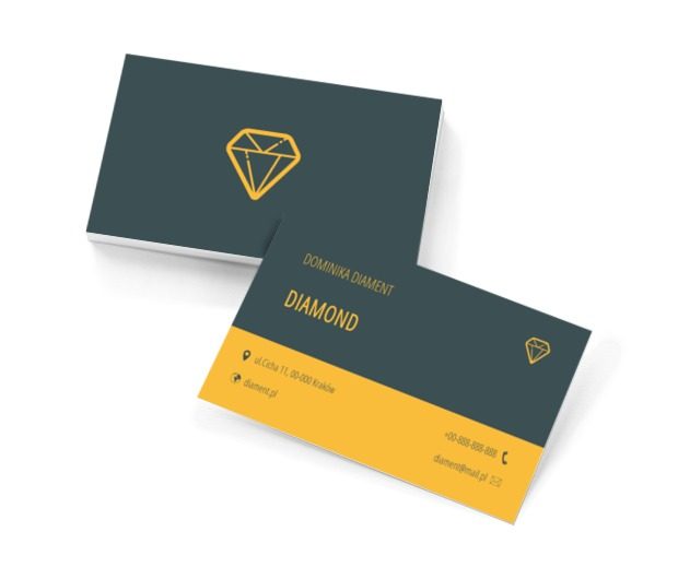 Żółty diament, Motywy, Przedmioty - Wizytówki Netprint szablony online
