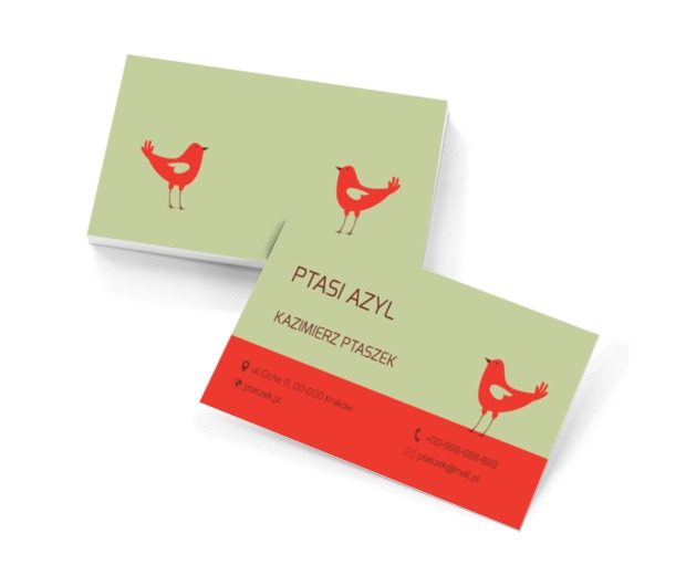 Czerwone ptaki, Motywy, Zwierzęta - Wizytówki Netprint szablony online