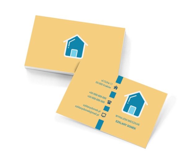 Niebieski duży dom, Nieruchomość, Wynajem mieszkań - Wizytówki Netprint szablony online