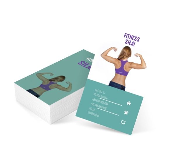 Sylwetka ćwiczącej kobiety, Zdrowie i uroda, Fitness - Wizytówki Netprint szablony online