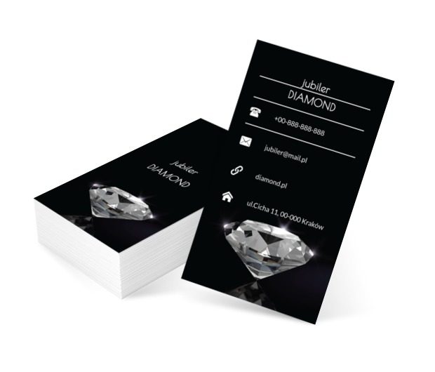 Święcący diament, Sprzedaż, Jubiler - Wizytówki Netprint szablony online