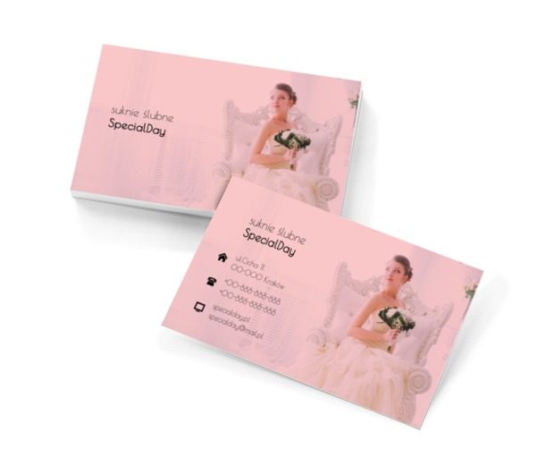 Różowe wspomnienia, Sprzedaż, Suknie ślubne - Wizytówki Netprint szablony online