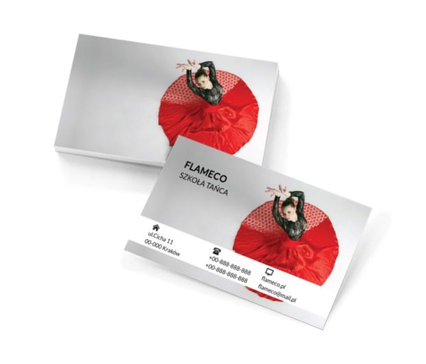 Hiszpańskie flamenco, Edukacja, Szkoła tańca - Wizytówki Netprint szablony online