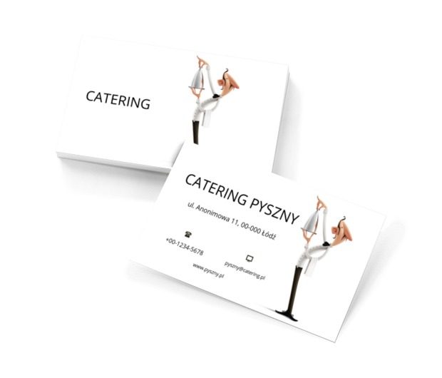 Rysunkowy kelner, Gastronomia, Catering - Wizytówki Netprint szablony online