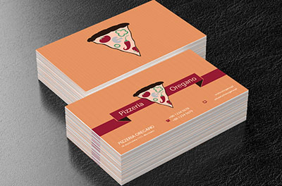 Smaczny kawałek pizzy, Gastronomia, Pizzeria - Wizytówki Netprint
