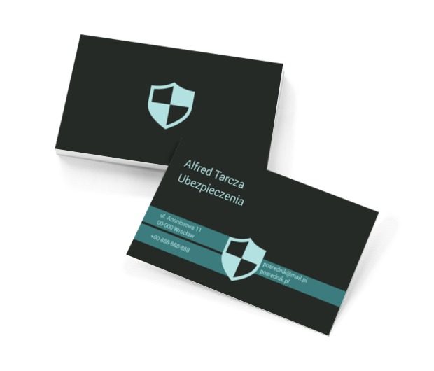 Podzielona odznaka, Finanse i ubezpieczenia, Pośrednik ubezpieczeniowy - Wizytówki Netprint szablony online
