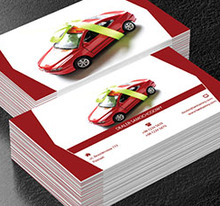 Samochód na czerwono-białym tle, Motoryzacja, Dealer - Wizytówki Netprint