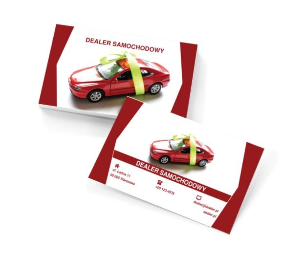 Samochód na czerwono-białym tle, Motoryzacja, Dealer - Wizytówki Netprint szablony online