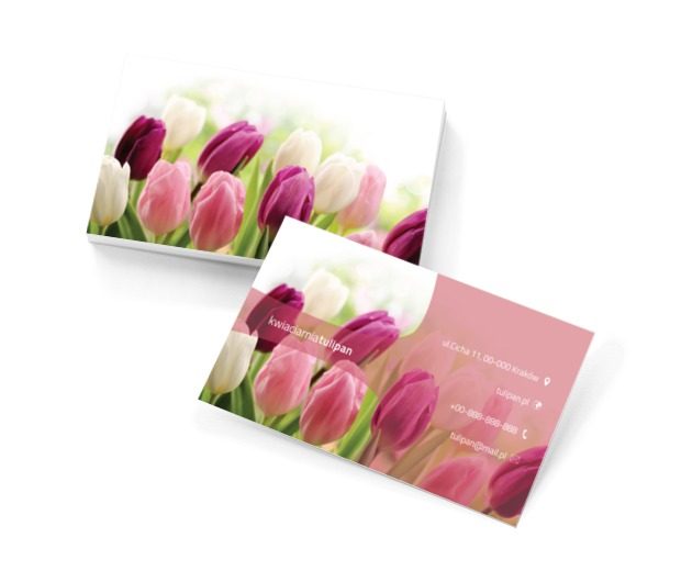 Pola tulipanów, Środowisko i Przyroda, Kwiaciarnia - Wizytówki Netprint szablony online