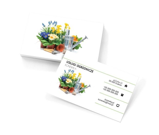 Kolorowe kwiaty, Środowisko i Przyroda, Usługi ogrodnicze - Wizytówki Netprint szablony online