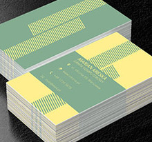 Żółte kreski na zielonym tle, Telekomunikacja i Internet, Grafik komputerowy - Wizytówki Netprint