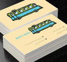 Niebiesko-żółty bus, Transport, Busy - Wizytówki Netprint