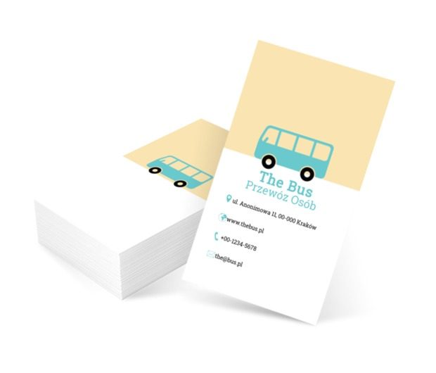 Niebieski autobus, Transport, Przewóz osób - Wizytówki Netprint szablony online
