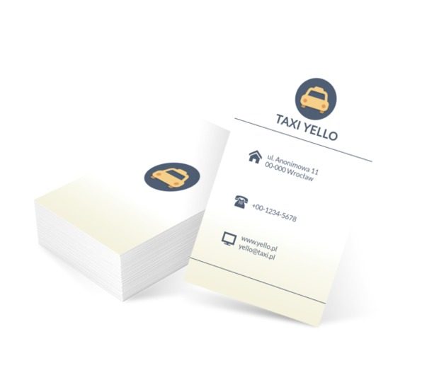 Taxi w niebieskim kole, Transport, Taxi - Wizytówki Netprint szablony online