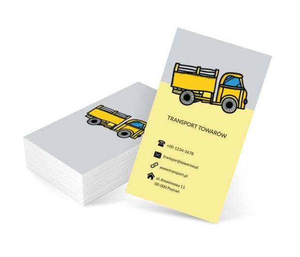Żółta wywrotka, Transport, Transport Towarów - Wizytówki Netprint szablony online