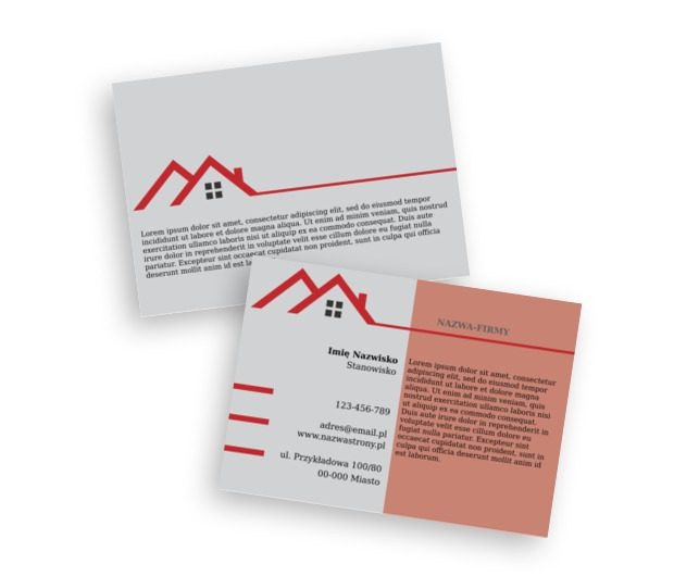 Kompaktowa czerwień, klasyczna biel, Budownictwo, Firma budowlana - Ulotki Netprint szablony online