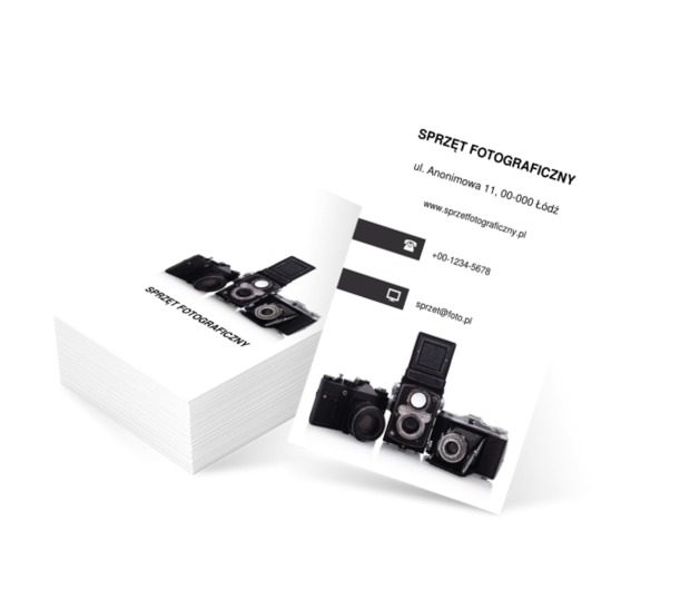 Sprzęt fotograficzny na białym tle, Fotografia, Sprzęt fotograficzny - Wizytówki Netprint szablony online