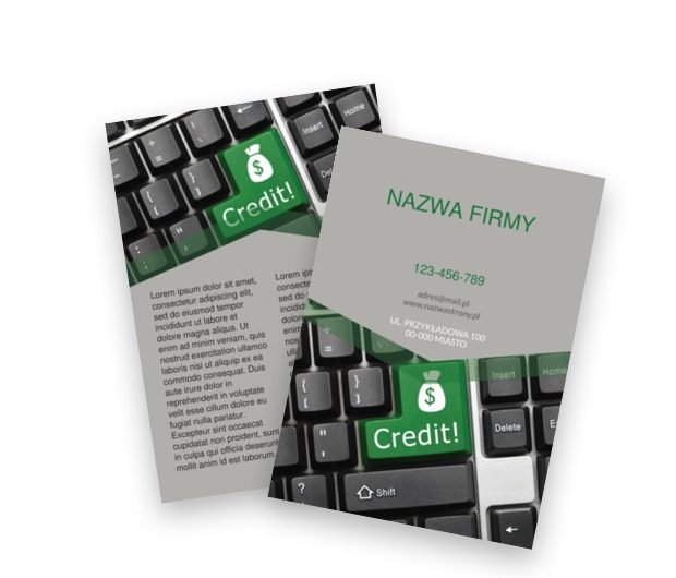 Kilka kroków do finansów, Finanse Ubezpieczenia,  Kredyty / Pożyczki  - Ulotki Netprint szablony online