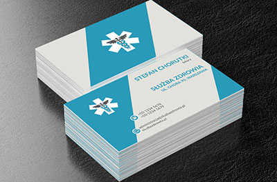 Niebiesko-białe pasy, Medycyna, Służba zdrowia - Wizytówki Netprint