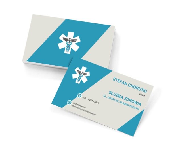 Niebiesko-białe pasy, Medycyna, Służba zdrowia - Wizytówki Netprint szablony online
