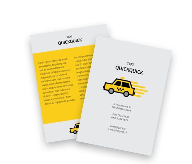 Dogonić marzenia. Logistyczna żółć., Transport, Taxi - Ulotki Netprint szablony online