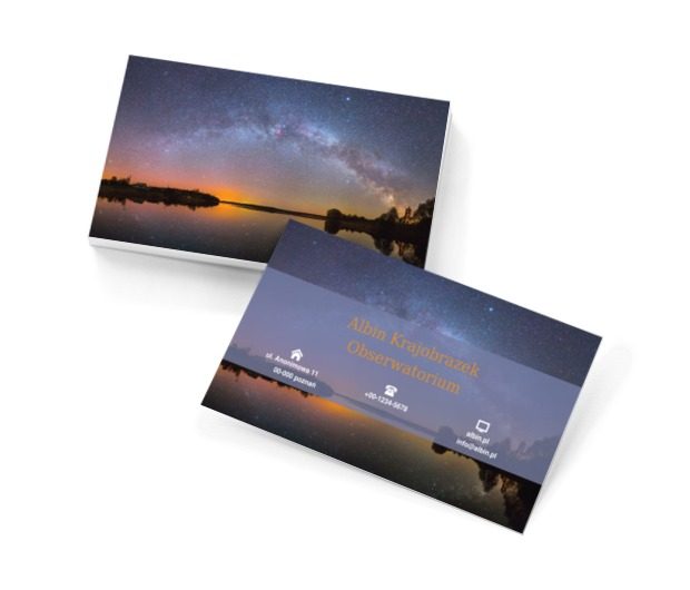 Zachód słońca nad jeziorem, Motywy, Krajobraz - Wizytówki Netprint szablony online