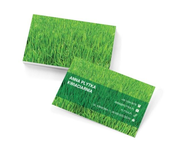 Zielona trawa, Motywy, Roślinne - Wizytówki Netprint szablony online