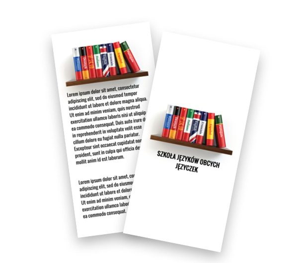 Półki pełne książek, Edukacja, Nauka języków obcych - Ulotki Netprint szablony online