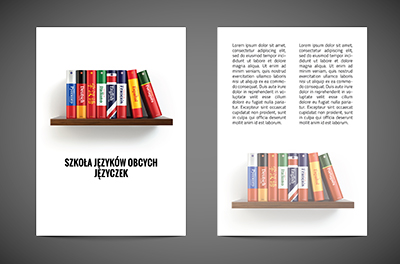 Motyw książkowy, Edukacja, Nauka języków obcych - Ulotki Netprint