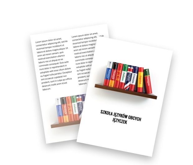 Motyw książkowy, Edukacja, Nauka języków obcych - Ulotki Netprint szablony online