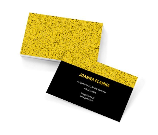 Czarne plamki na żółtym tle, Motywy, Tła i tekstury - Wizytówki Netprint szablony online