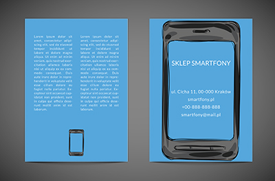 Niebieski wyświetlacz smartfona, Telekomunikacja i Internet, Telefony komórkowe / Smartfony - Ulotki Netprint