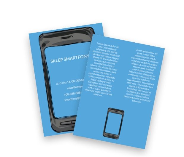 Niebieski wyświetlacz smartfona, Telekomunikacja i Internet, Telefony komórkowe / Smartfony - Ulotki Netprint szablony online