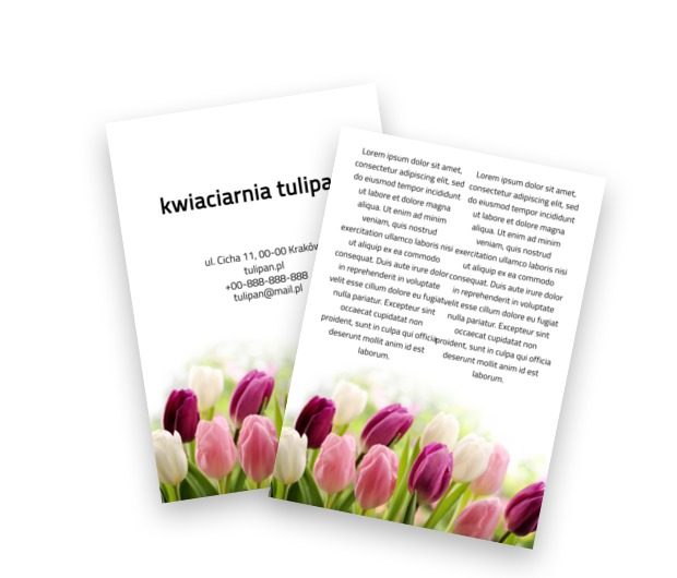 Z tulipanem w roli głównej, Środowisko i Przyroda, Kwiaciarnia - Ulotki Netprint szablony online